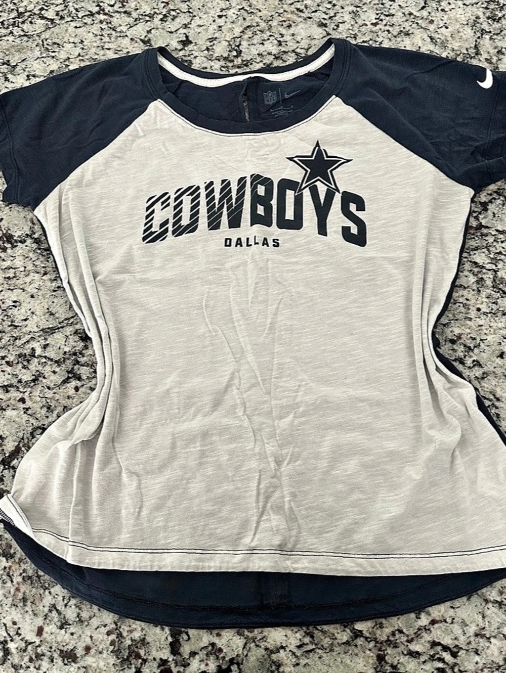 Nike Women's Nike Dallas Cowboys Wordmark Keyhole Fashion Tri-Blend T-Shirt
